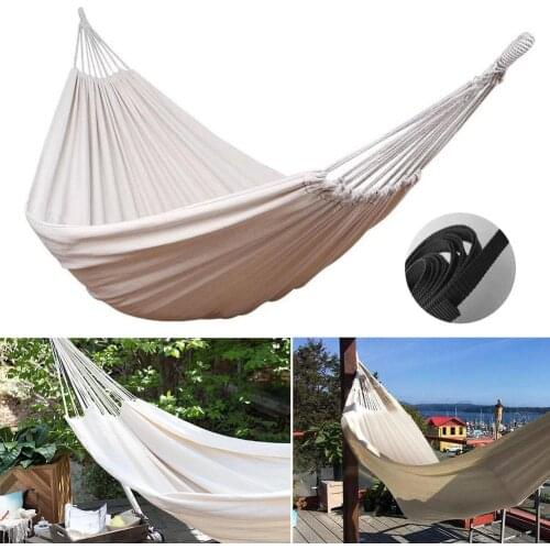 Outdoor Travel Camping Garden Balcony Cotton Cloth Hammock Hanging Swing Bed Swing Lazy Travel Camping Chair Hammocks