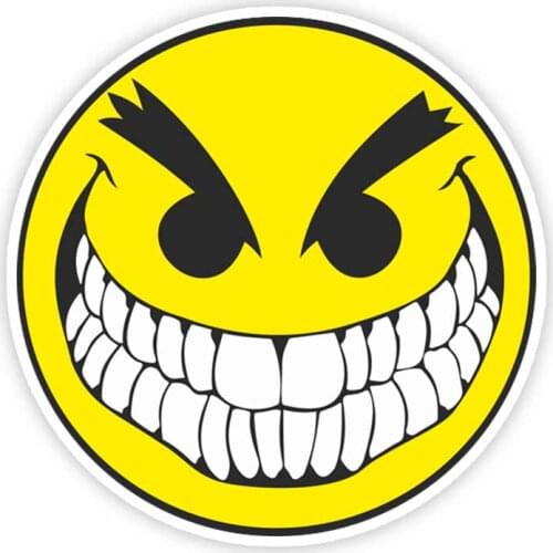 B0610# Self-adhesive Decal Bad Smile Car Sticker Waterproof Auto Decors on Bumper Rear Window Motorcycle Laptop Helmet