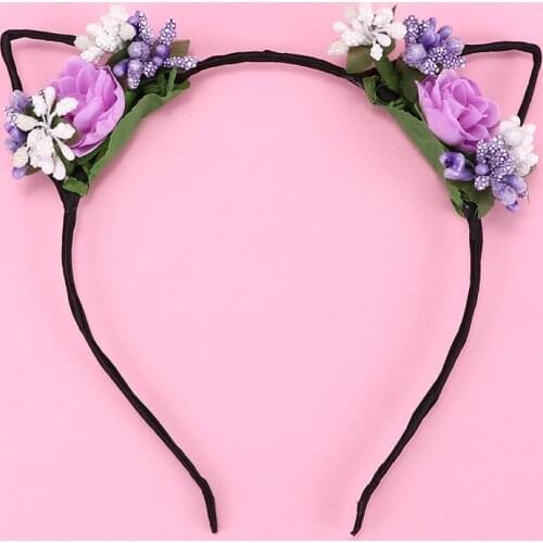 1pc Lovely Hair Hoop Headwear Fashion Children Girls Cute Rose Flower Cloth Headband Cat Ear Headband Hair Bands