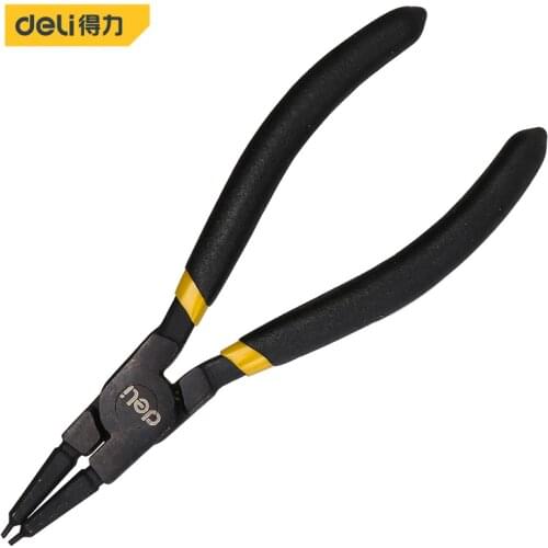 Deli Professional 5 Inches Internal Circlip Pliers External Bend Clamp Point Shaft Snap Ring Bent Nose Repair Hand Tools