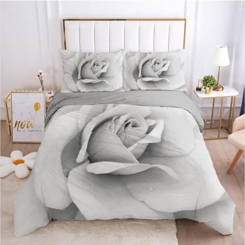 3D Flower Design Duvet Cover Set Bedding Sets Comforter Case and Pillowcase King Queen Double Single Size Bed Linen
