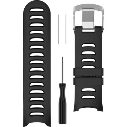 Silicone Replacement Wrist Strap Watch Band For Garmin Forerunner 610 Watch with Tools Black