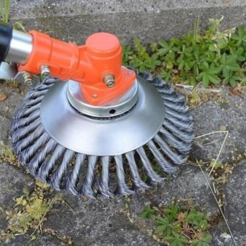 6/8 Inches Weed Trimmer Brush Steel Wire Wheel Garden Lawn Mower Grass Eater Cutter Tools Garden Grass Trimmer Head Weed Brush