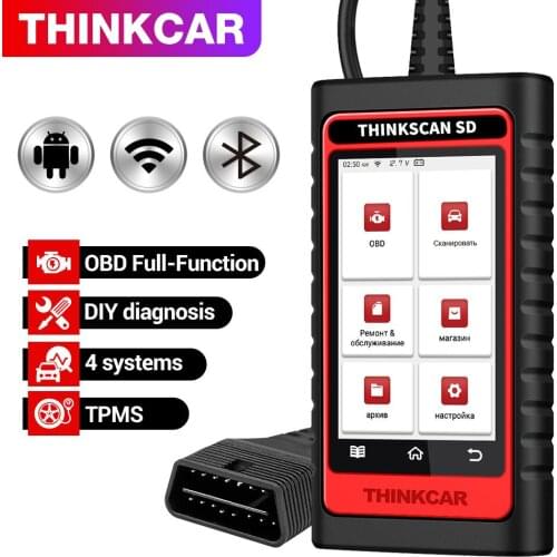 Thinkcar SD4 OBD2 Scanner Engine SRS ABS AT OBD2 Automotive Scanner Multi-language Car Diagnostic Tools Lifetime Free Update