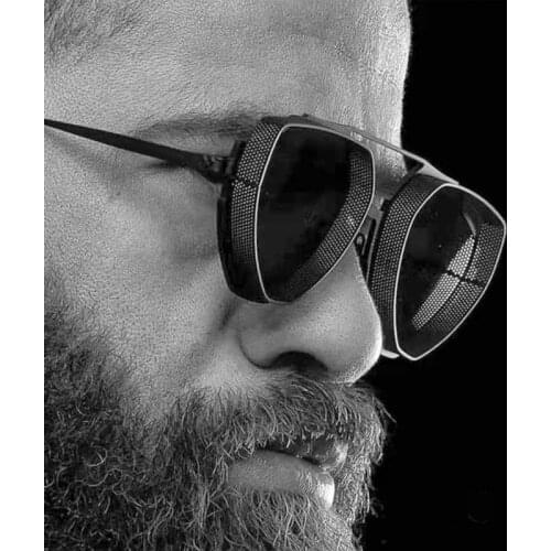 Vintage Steampunk Square Mens Sunglasses 2021 Luxury Brand Designer Sun Glasses For Male Shades Metal Driving Goggle UV400