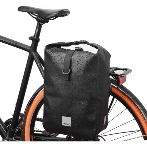 Waterproof Cycling Bicycle Bike Rear Seat Trunk Bag 10L Outdoor Sports Pouch Rack Panniers Shoulder Handbag Reflective Rear Bag