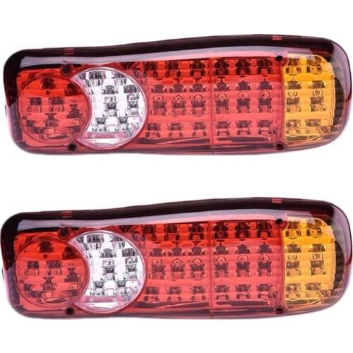 Fuleem 2PCS 46 LED Truck Trailer Tail Lights Turn Signal Reverse Brake Rear Lamp 12V Waterproof