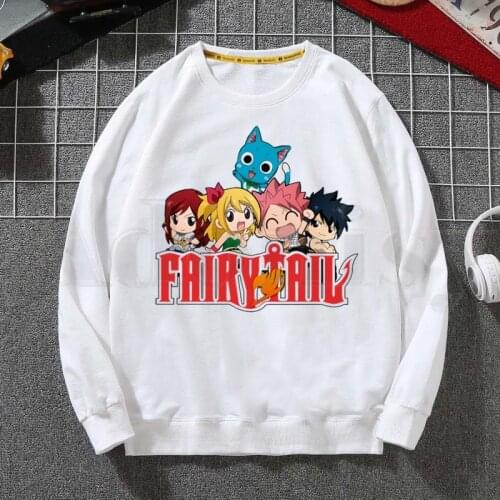 Fairy Tail Natsu Dragneel Lucy Heartfili Fairytail Hoodies Sweatshirt Print Trend Mens Clothes Hip-Hop Male Crewneck Hoodies Men