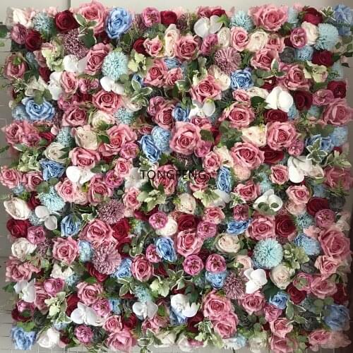 TONGFENG PINK 8pcs/lot Artificial silk rose peony 3D flower wall panel wedding backdrop decoration flower runner wedding