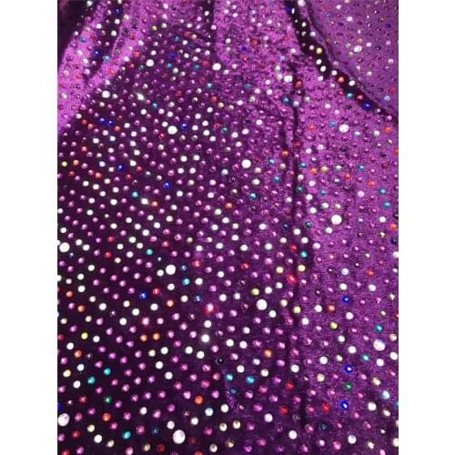 Heavy rhinestones French Tulle Lace Latest JRB-72802 Embroidered Net Lace Luxury rhinstones Lace Fabric with velvet mesh