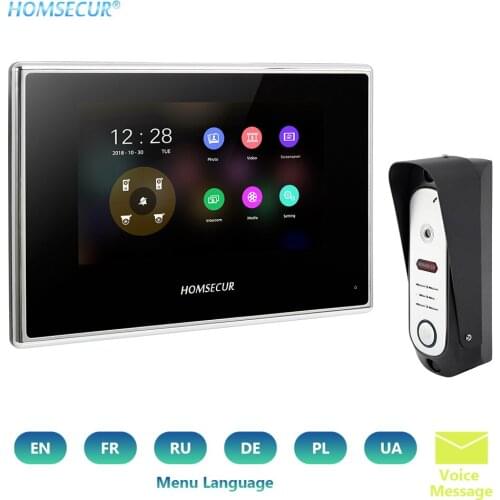 HOMSECUR 7" Video Door IntercomSystem Touch Screen Record Snapshot IP65 1.3MP Motion Detection IR Night Vision 45 Angle Mount