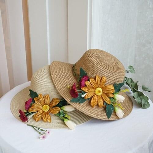 2021 New Flowers Summer Beach Summer Hat Sun Hats Straw Sombreros De Sol for Women Gorro Sol Cappelli Da Sole Chapeau Paille