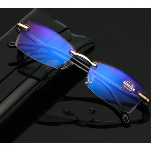 Women reading glasses prescription glasses men reading glasses crystal frame eyeglasses men eye glasses frameless Blue