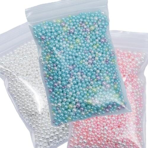 50g /lot approx 2000-3000pcs nail stone colorful pearl stone hemisphere color size MIX [pink /White/ blue] Pearl Nail Art Stone