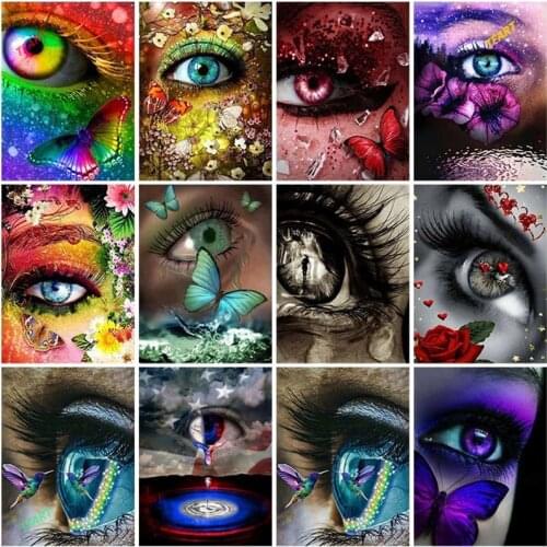 DIY Eye 5D Diamond Painting Full Round Resin Cartoon Diamond Embroidery Cross Stitch Mosaic Rhinestone Wall Art Home Decor