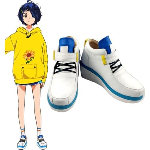 Anime WONDER EGG PRIORITY Ohto Ai Cosplay Shoes White PU Leather Shoes Halloween Carnival Boots Cosplay Prop Custom Made