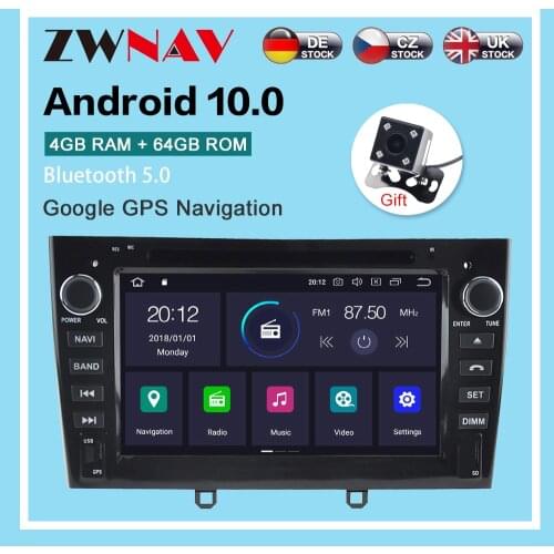 Android 10.0 4+64G Car Radio GPS Navigation For PEUGEOT 308 2007-2013 / 408 2011-2014 Multimedia Player Radio stereo head unit