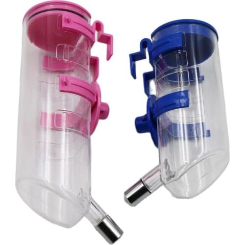 Automatic Dog Rabbit Hamster Ball Pet Drinking Water Fountain Water Dispenser Stainless Steel Kitten Drinking Bottle Pink Blue