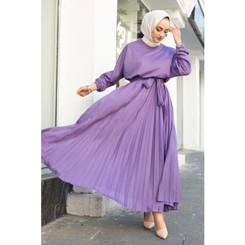 Begonia Pleated Dress Ramadan Muslim Hijab Dress Abayas for Women Abaya Dubai Turkey Islamic Clothing Kaftan Femme Musulmane