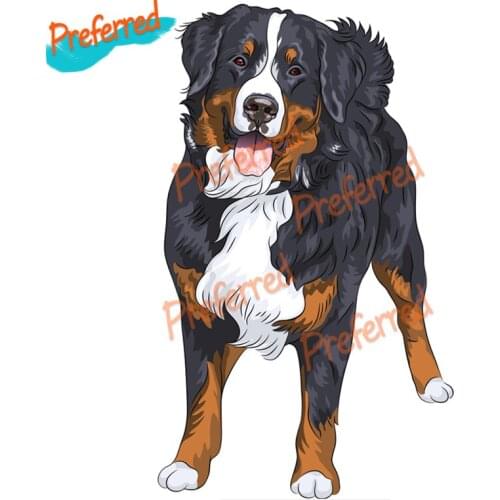 Bernese Mountain Dog Standing and Smiling Funny Colorful Decal Motocross Racing Laptop Helmet Trunk Car Sticker Die Cutting