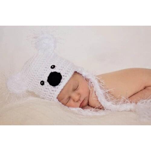 Free shipping,HAND CROCHET KNIT NEWBORN BABY GIRLS BOYS POLAR BEAR HAT PHOTO PROP SHOWER GIFT. newborn crochet Photography Props