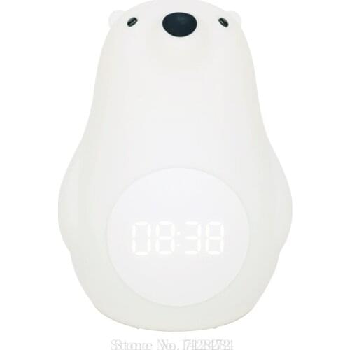 Xiaomi MUID Great White Bear Wake-up Light Alarm Clock Student Snooze Digital Clock Bedroom USB Led Cute Pat Silicone Night Ligh