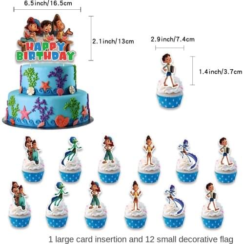 Luca Party Decoration Supplies Disney New Cartoon Pixar Alberto Movie Theme Party Balloon Anime Birthday Banner Cake Topper Gift