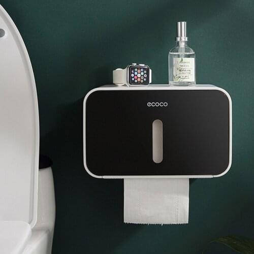 Toilet Paper Holder Tissue Box Wall Mounted Waterproof Tube Paper Tray Roll Holder Dispenser Storage Shelf For Toilet Bathroom
