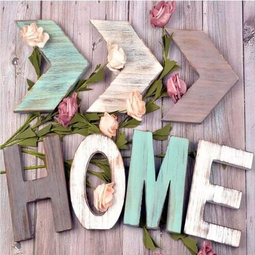 HOME Diamond Painting Round Full Drill Nouveaute DIY Mosaic Embroidery 5D Cross Stitch Word Wood Grain Pattern