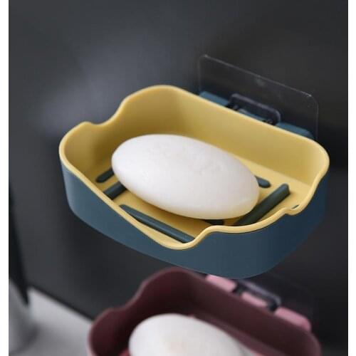 Shape Soap Box Drain Soap Holder Box Bathroom Shower Soap Holder sponge Storage Plate Tray Bathroom Supplies Bathroom Gadge