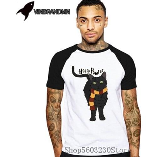 Funny Cute Animal T Shirt Harry-Cat T-Shirt Casual Kitten Potter-Lover Kawaii Hipster Tee shirt Cotton Leisure Tshirts Camisetas