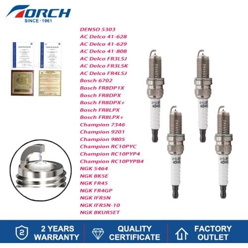 4pcs Iridium Spark Candles Original TORCH K5RTI-11 Compatible DENSO 5303 Bosch 6702 NGK FR4GP Champion RC10PYC AC Delco FR4LSJ