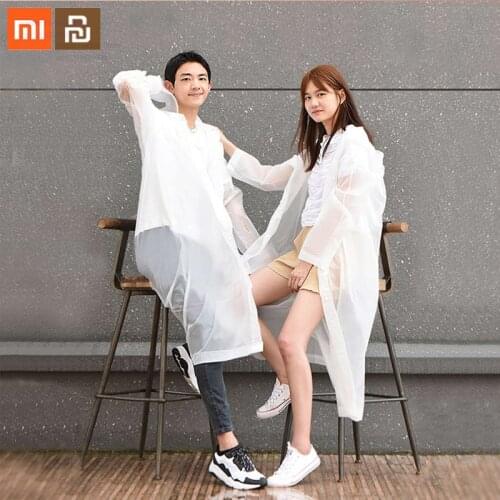 Xiaomi Mijia quality raincoat white single code waterproof and windproof light portable belt, simple and multifunctional smart