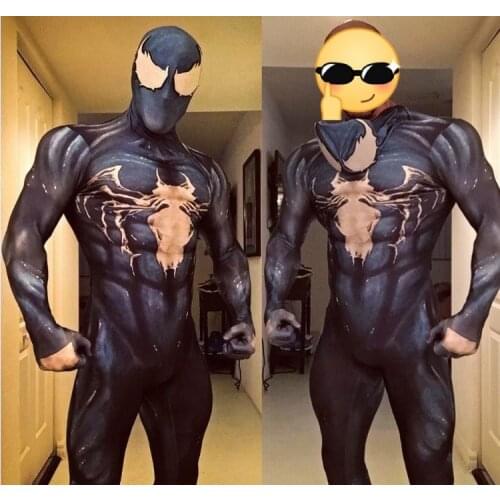 Luxury quality Symbiont Dark Costume Cosplay zenzai Suit Lycra Spandex Zentai Halloween Costumes Superhero for Adults Kids