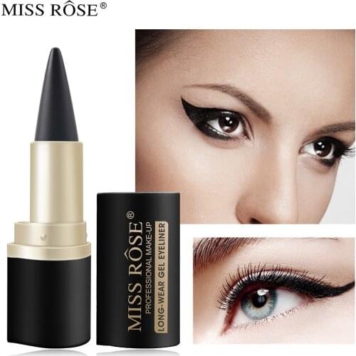 Cross border make-up matte waterproof not easy to dizzy dyeing durable black single head solid Eye Liner Eyeliner