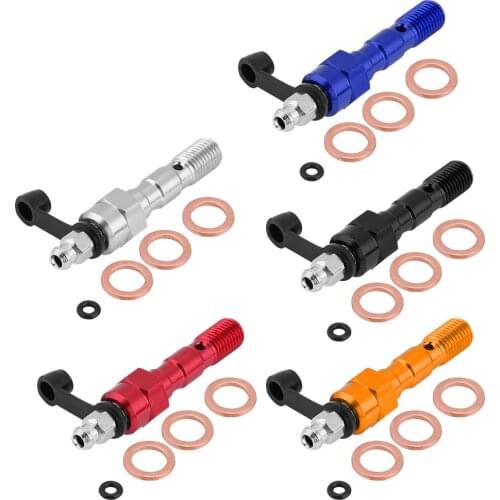 Motorcycle M10*1.25mm Brake Caliper Screw Banjo Bolt Bleed Nipple Washers Dust Cap Universal