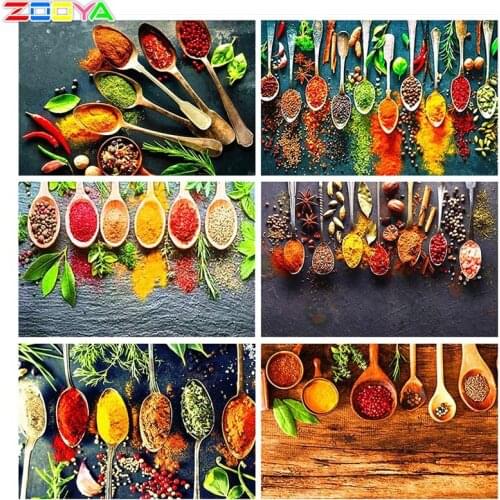 Cartoon Landscape Kitchen Utensils Rhinestone Embroidery Mosaic Diamond Painting All Diamond Home Artist Home Decoration Sp804