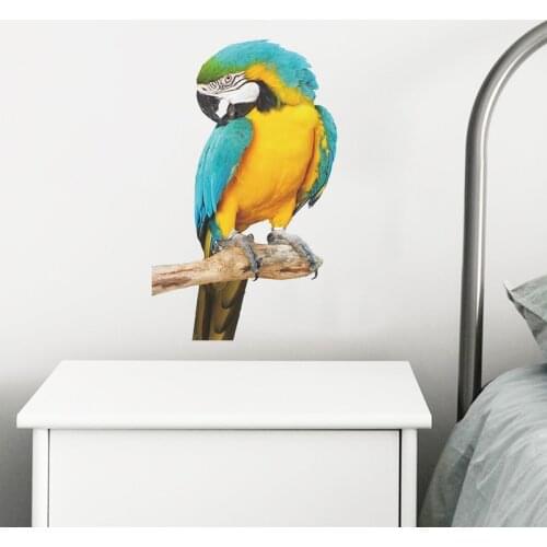Animal Wall Stickers Modern Home Decoration Living Room Art Wall Decals Kids Room Bedroom Study Backdrop Wallpaper Parrot Mural