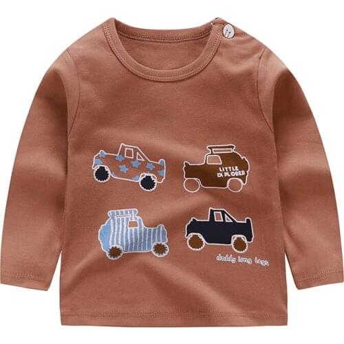 ZWF474 New Arrivel Striped Baby Girls Cotton Long Sleeve T-shirt Autumn Children Clothing Blouse Tops Boys Long Sleeve Tops