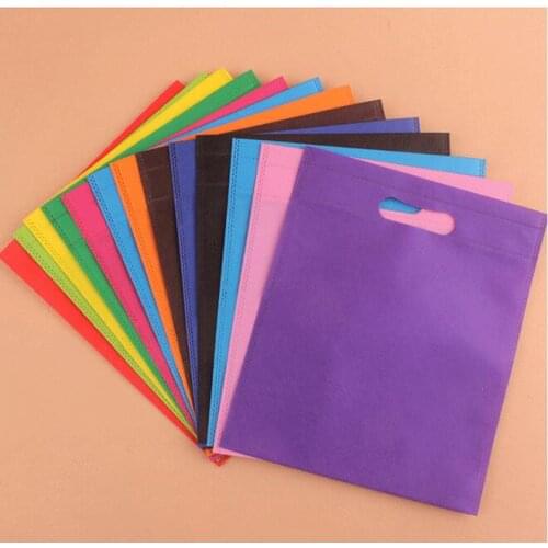 Candy color plain non-woven vertical version bags custom tote bags customized recycled reusable bags