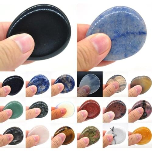Wholesale Worry Stone Thumb Massage Natural Gemstone Healing Crystals Chakra Wicca Tool Reiki Spiritual Therapy Minerales