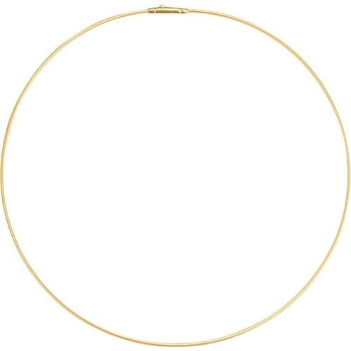 Solid 18K Yellow Gold Necklace Women Italy Design Snake Torques Fashion au750 Torques P6253