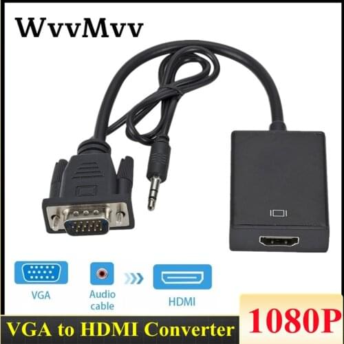 VGA Male to HDMI Female Adapter for PC Computer Laptop Game Player HDMI Cable Support Full HD 1080P HDTV Projector