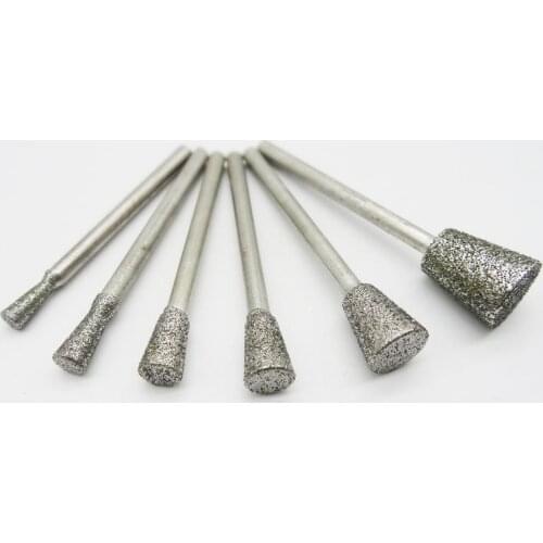 Rotary Tool Polishing Bit Long Trumpet Nail Thick Triangular Iron Hardware Corundum Jadeite Raw Stone Peeling Window Opening