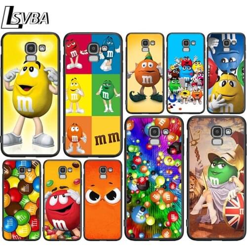 Cute MM Chocolate for Samsung Galaxy J2 J3 J4 Core J5 J6 J7 J8 Prime duo Plus 2018 2017 2016 Silicone Phone Cover