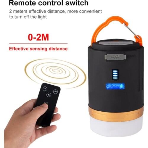 Camping Light USB Rechargeable Night Light Remote Control Tent Emergency Lamp Can Charge Mobile Phone for Home Outdoor