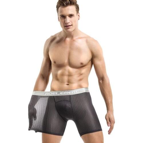 Large Size 6xl 5xl Mesh Underpants Ventilation Men Boxer Ice Silk MenS Underwear Boxer Shorts Sports Boxer Shorts Breathable