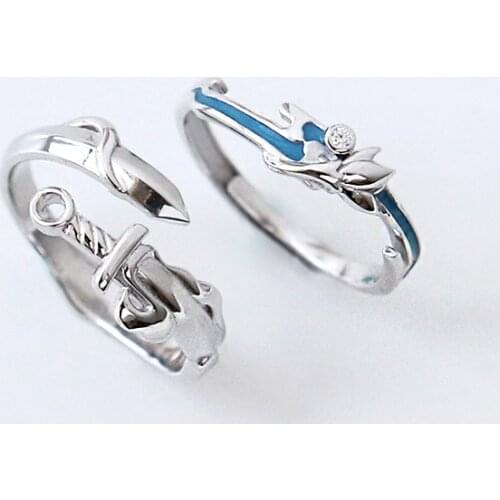 Uloveido original Mulan couple ring niche design creative 925 sterling silver pair of simple retro personality ring SALRG47