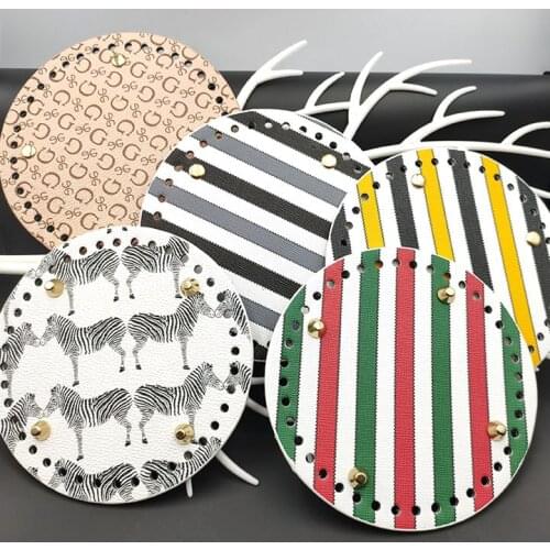 High Qualtiy Round Leather Bottom With Holes Rivet For Knitting Bag Handbag DIY Women Shoulder Crossbody Bags Accessories