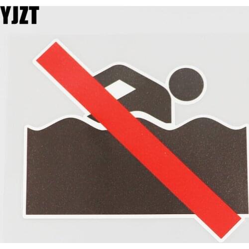 YJZT 13.1CMX12.2CM Swimming Is Forbidden Here PVC Decal Car Sticker Marking 11B-0023